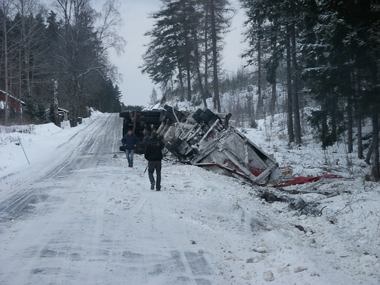 Låsta bromsar på släpet Låsta bromsar på släpet