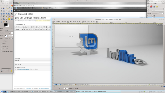 Linux Mint 12 KDE på den stationära datorn Linux Mint 12 KDE på den stationära datorn