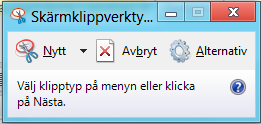 Skärmklippverktyget i Windows 8 Skärmklippverktyget i Windows 8