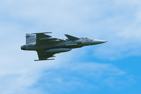JAS-39 Gripen visade upp sin smidighet i luften JAS-39 Gripen visade upp sin smidighet i luften