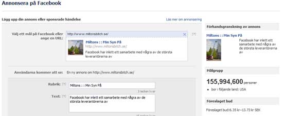 Använd riktade annonser på Facebook Använd riktade annonser på Facebook