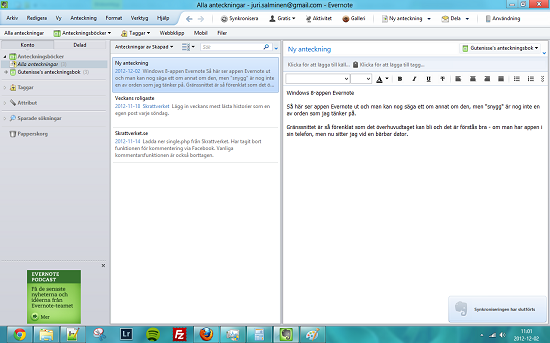 Evernote som klassiskt Windowsprogram Evernote som klassiskt Windowsprogram