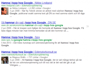 Hamna i topp hos Google Hamna i topp hos Google