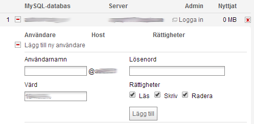 Lägg till en MySql-användare Lägg till en MySql-användare