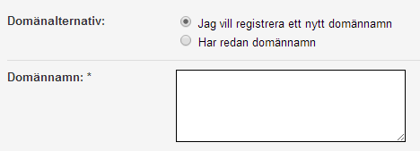 Registrera nytt domännamn Registrera nytt domännamn