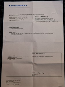 Blankt papper från Bilprovningen Blankt papper från Bilprovningen