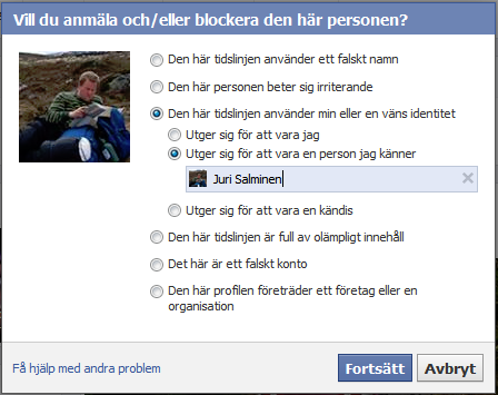 Ange vems profil som kopierats Ange vems profil som kopierats